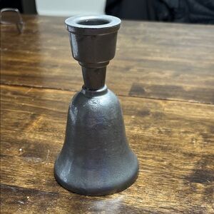 Vintage pewter dinner bell and Candle Holder